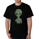 Black Small Men's Word Art T-shirt - Alien