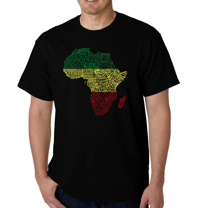 Men's Word Art T-shirt - Countries in Africa