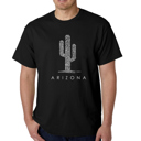 Black Medium Men's Word Art T-shirt - Arizona Cities