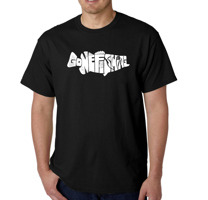 Men's Word Art T-shirt - Bass - Gone Fishing