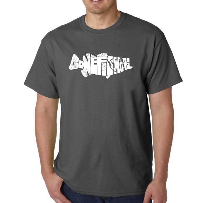 Men's Word Art T-shirt - Bass - Gone Fishing