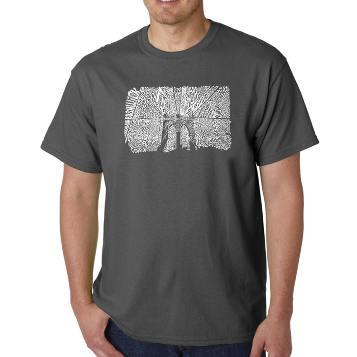 Men's Word Art T-shirt - Brooklyn Bridge