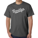 Gray Medium Men's Word Art T-shirt - Brooklyn Neighborhoods
