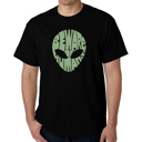 Black Large Men's Word Art T-shirt - Beware of Humans