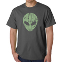 Gray Large Men's Word Art T-shirt - Beware of Humans