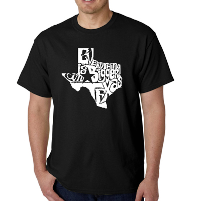 Mens Word Art T-shirt - Everything is Bigger in Texas