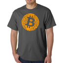 Gray XXXL Men's Word Art T-shirt - Bitcoin
