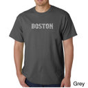 Gray XXXXL Men's Word Art T-shirt - BOSTON NEIGHBORHOODS