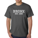 Gray Medium Men's Word Art T-shirt - POPULAR NEIGHBORHOODS IN BRONX, NY