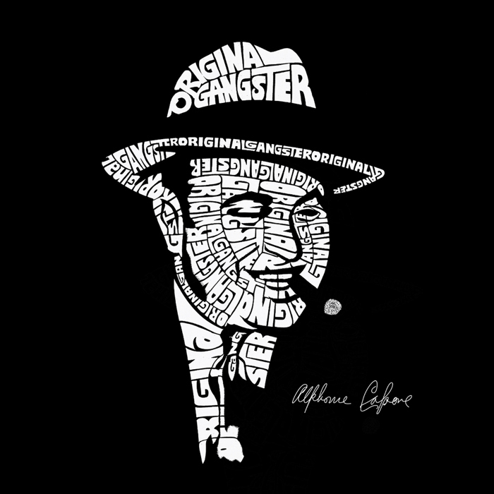 Men's Word Art T-shirt - AL CAPONE-ORIGINAL GANGSTER