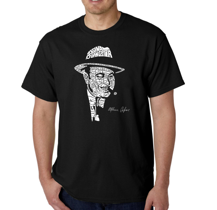 Men's Word Art T-shirt - AL CAPONE-ORIGINAL GANGSTER