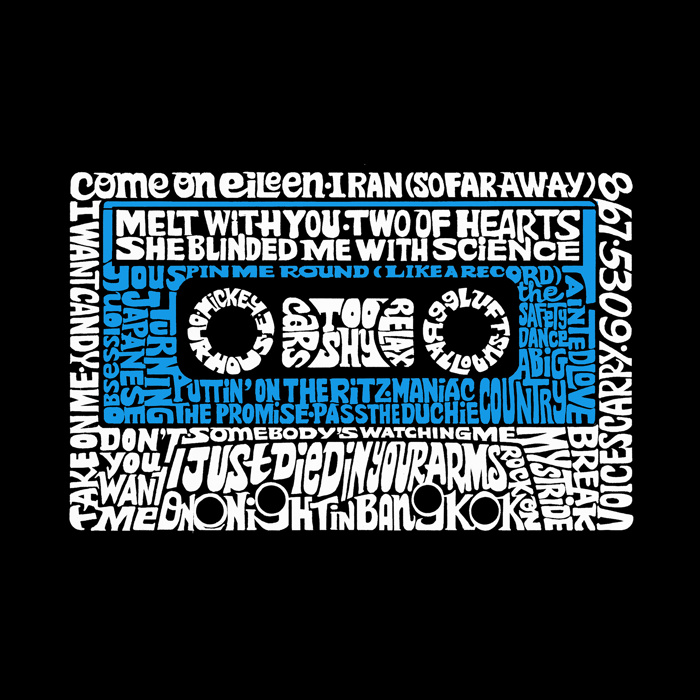 Men's Word Art T-shirt - 80s One Hit Wonders