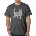 Gray Small Men's Word Art T-shirt - Cat