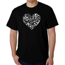 Black XXL Men's Word Art T-shirt - Heart Notes