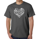 Gray XL Men's Word Art T-shirt - Heart Notes