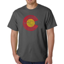 Gray Small Men's Word Art T-shirt - Colorado