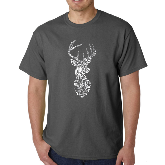 Men's Word Art T-shirt - Types of Deer