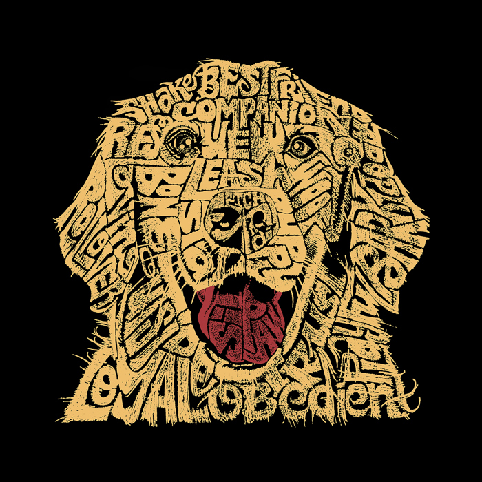 Mens Word Art T-shirt - Dog