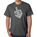 Gray Small Hanukkah Dreidel - Mens Word Art T-Shirt