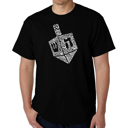 Black Large Hanukkah Dreidel - Men's Word Art T-Shirt