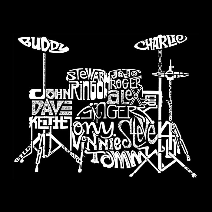 Men's Word Art T-shirt - Drums