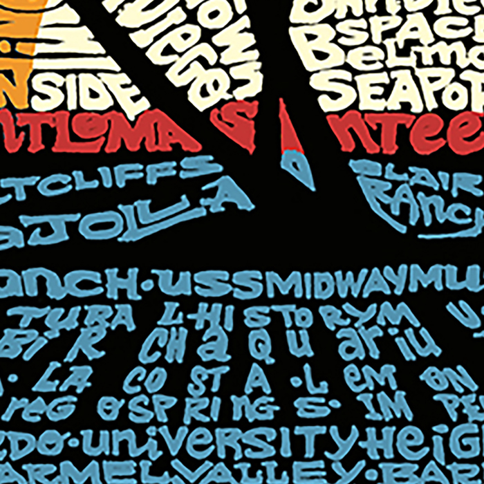 Men's Word Art T-shirt - Cities In San Diego