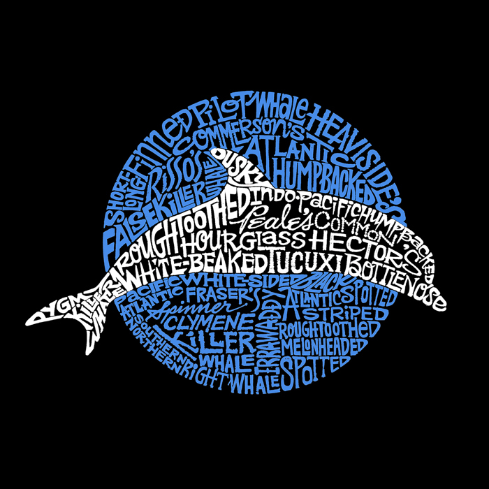 Men's Word Art T-shirt - Species of Dolphin