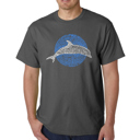 Gray XXXXL Men's Word Art T-shirt - Species of Dolphin
