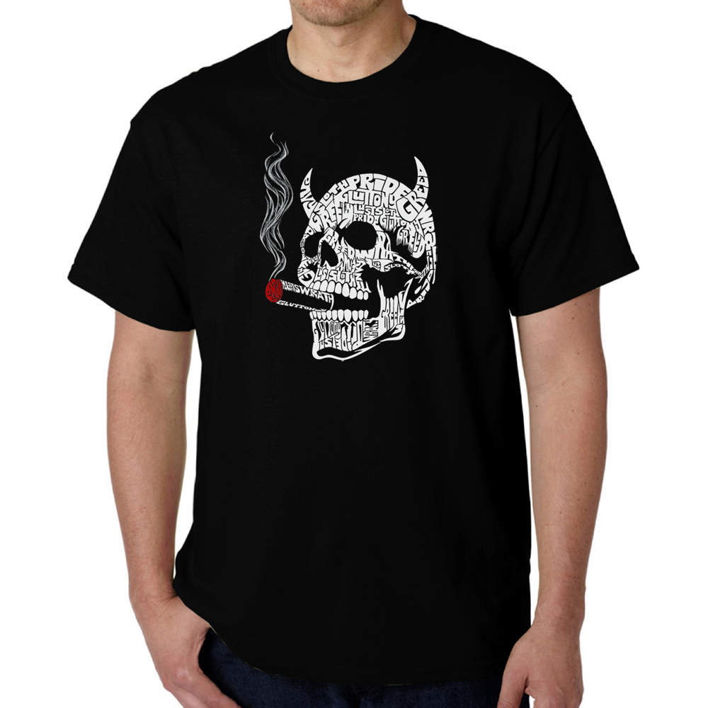 7 Deadly Sins Skull - Men's Word Art T-Shirt