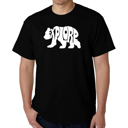Black Large Explore - Mens Word Art T-Shirt