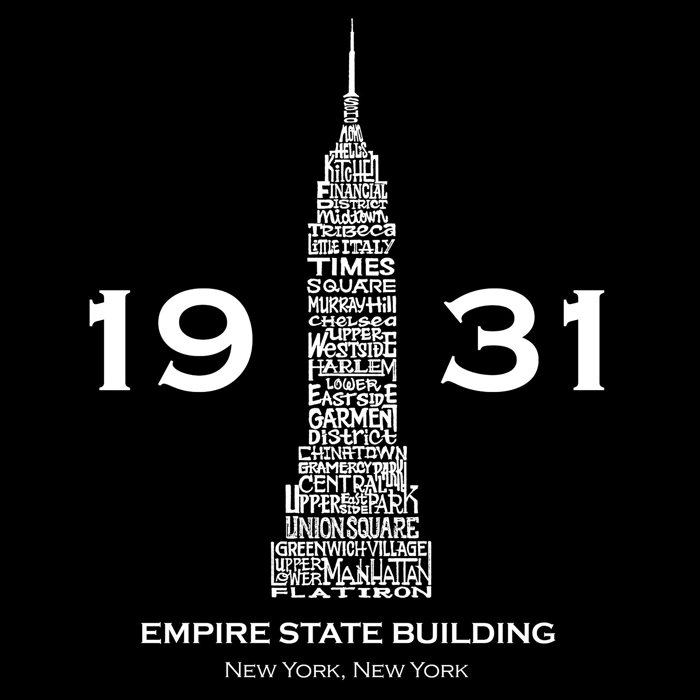Men's Word Art T-shirt - Empire State Building