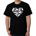 Black XXXXL Cat Heart - Men's Word Art T-Shirt