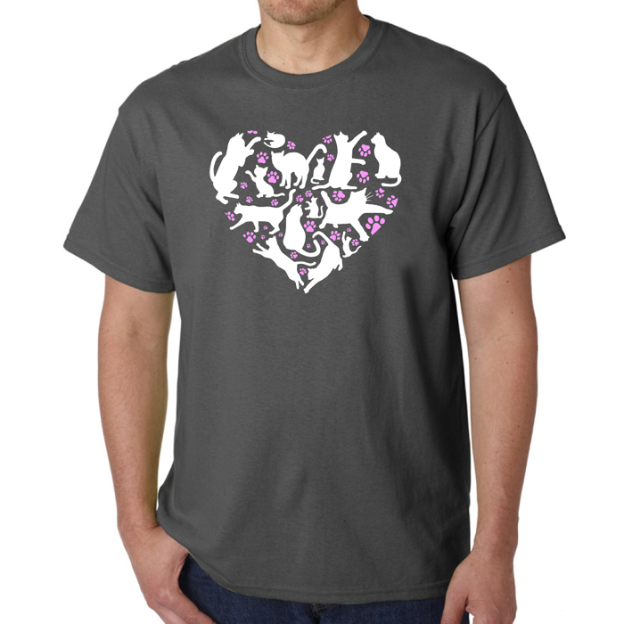 Cat Heart - Men's Word Art T-Shirt