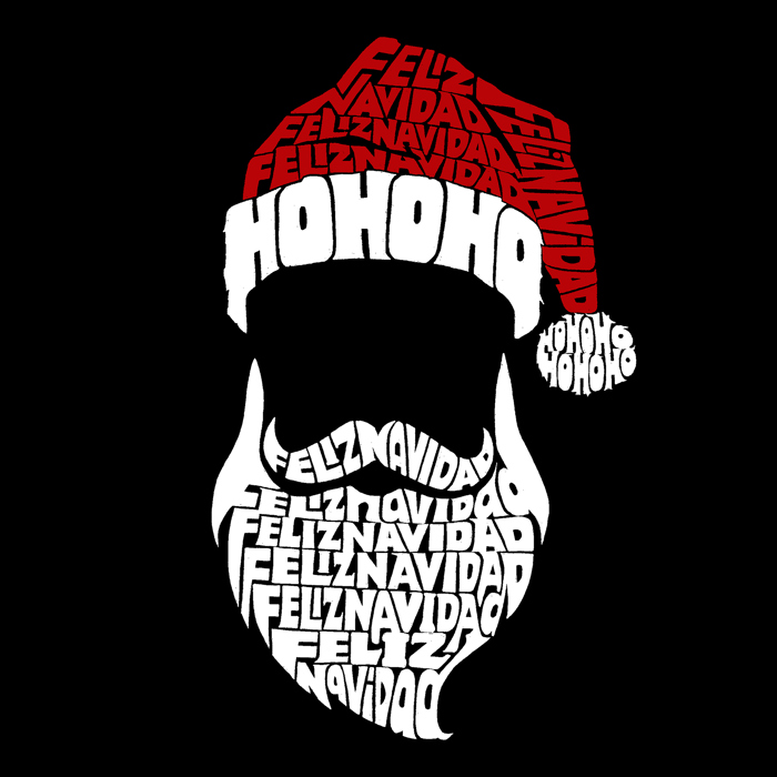 Feliz Navidad Santa Claus - Mens Word Art T-Shirt