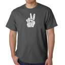 Gray XXXL Men's Word Art T-shirt - PEACE FINGERS