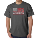 Mens Word Art T-shirt - Fireworks American Flag