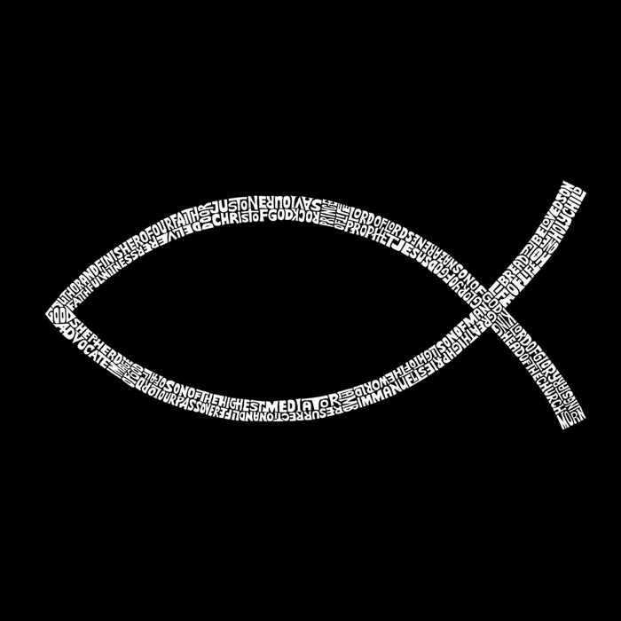 Men's Word Art T-shirt - JESUS FISH