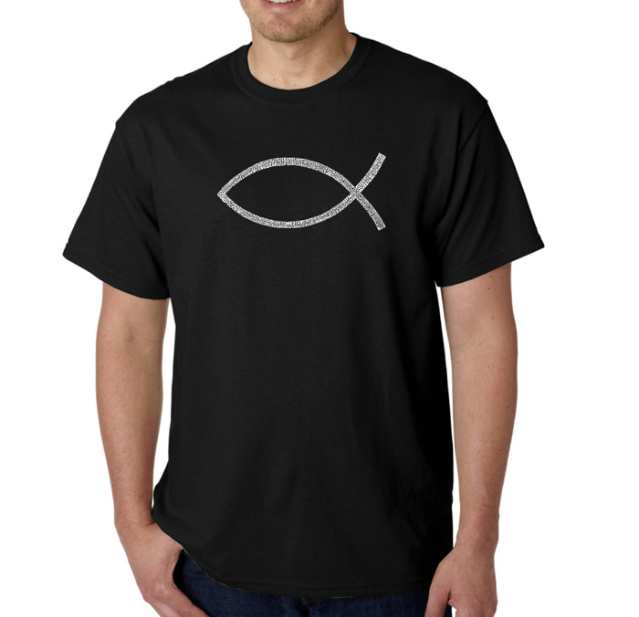 Men's Word Art T-shirt - JESUS FISH