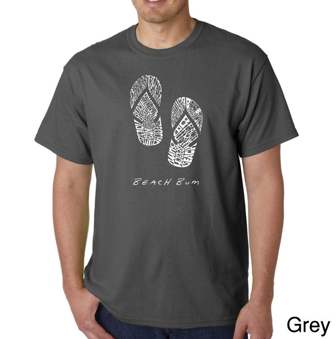 Mens Word Art T-shirt - BEACH BUM