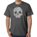 Gray XXXXL Men's Word Art T-shirt - Flower Skull