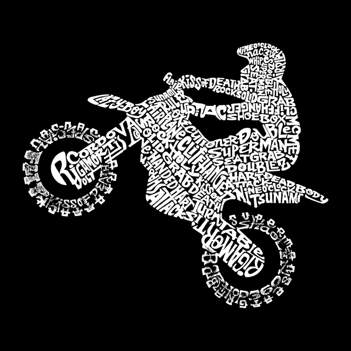 Mens Word Art T-shirt - Freestyle Motocross - FMX