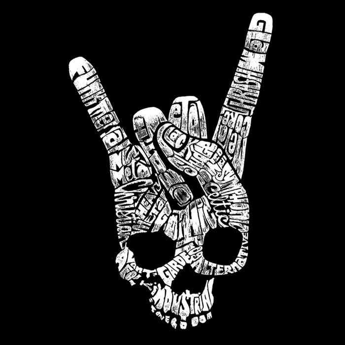 Mens Word Art T-shirt - Heavy Metal Genres