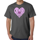 Gray XXL Forever In Our Hearts - Mens Word Art T-Shirt