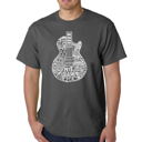 Gray XXXL Mens Word Art T-shirt - Rock Guitar Head