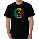 Black XXXXL Men's Word Art T-shirt - Get Up Stand Up