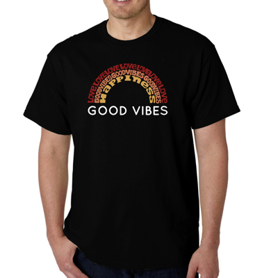 Mens Word Art T-shirt - Good Vibes