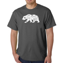 Gray Large Men's Word Art T-shirt - California Bear