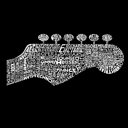  Men's Word Art T-shirt - Guitar Head