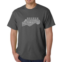Gray Small Men's Word Art T-shirt - Guitar Head