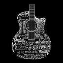  Men's Word Art T-shirt - Languages Guitar